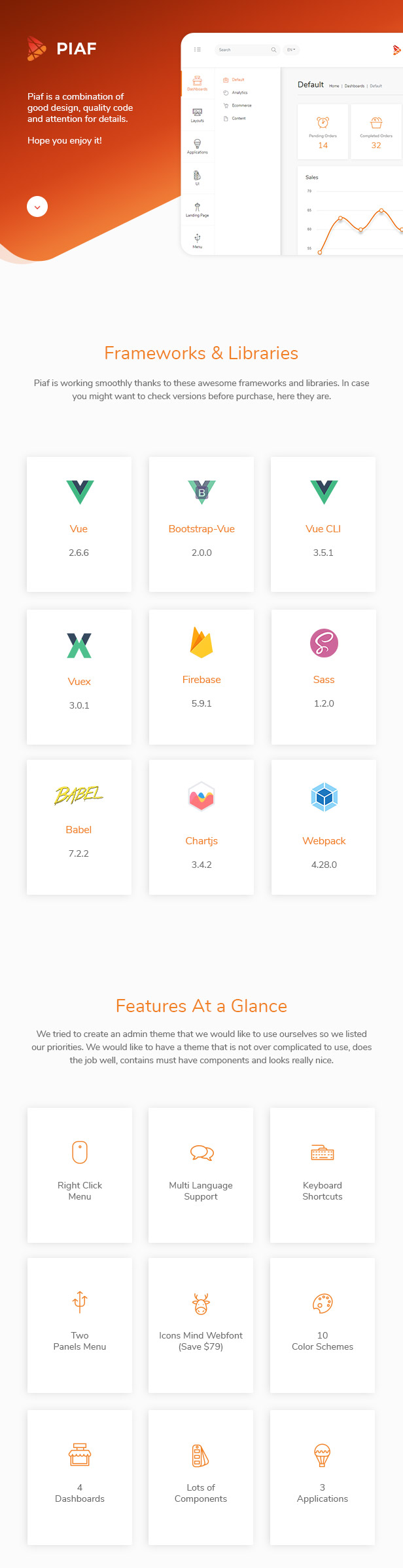 Piaf Vuejs - Vuejs Admin Template - 4